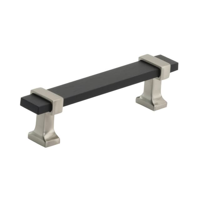 Amerock Overton Series 3-3/4 in (96 mm) Center to Center Brushed Matte Black/Satin Nickel Pull, -BP36681BMBG10