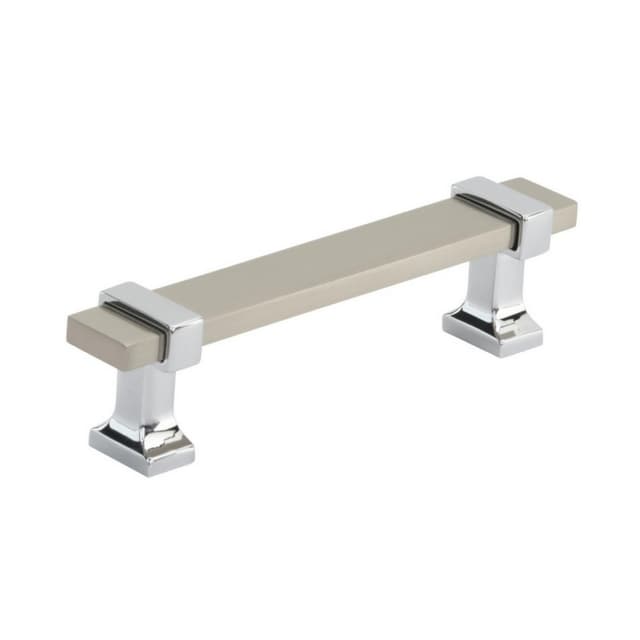 Amerock Overton Series 3-3/4 in (96 mm) Center to Center Satin Nickel/Polished Chrome Pull, -BP36681G1026