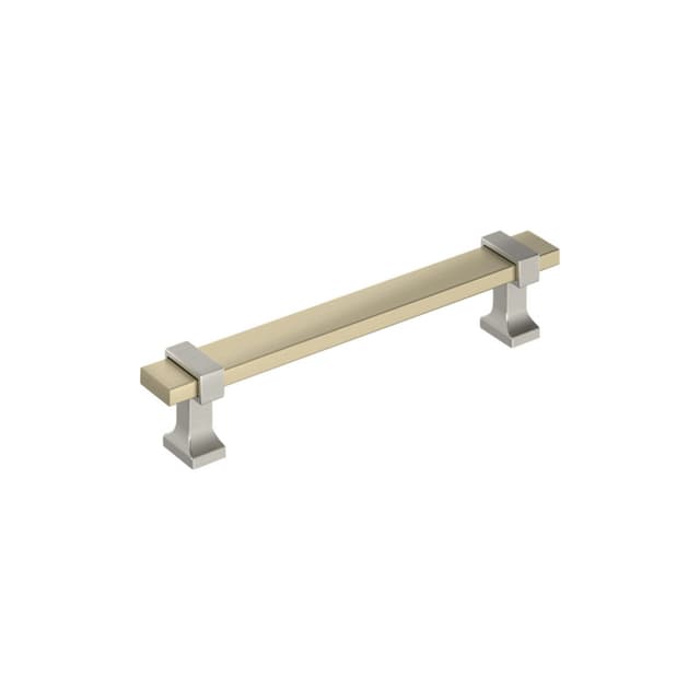 Amerock Overton Series 5-1/16 in (128 mm) Center to Center Golden Champagne/Satin Nickel Pull, BP36682BBZG10