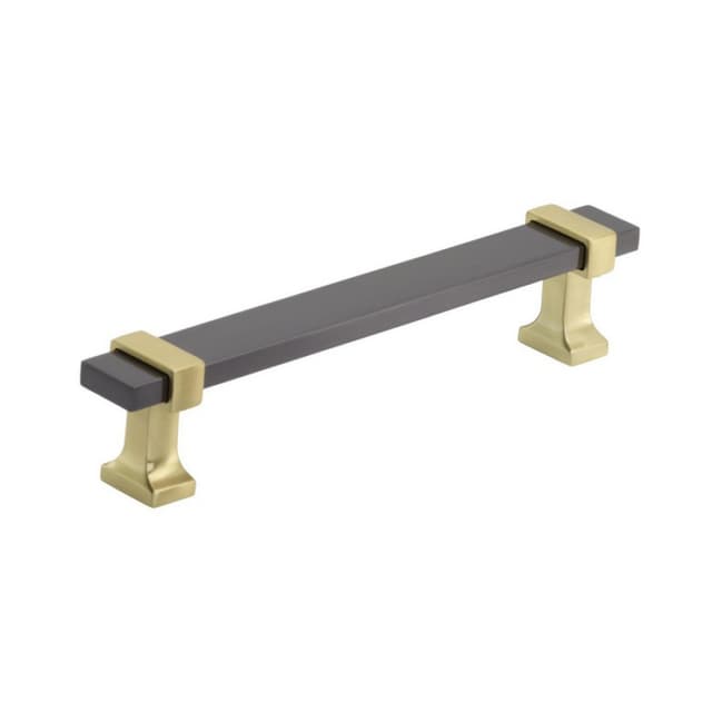 Amerock Overton Series 5-1/16 in (128 mm) Center to Center Black Chrome/Brushed Gold Pull, -BP36682BCRBGL