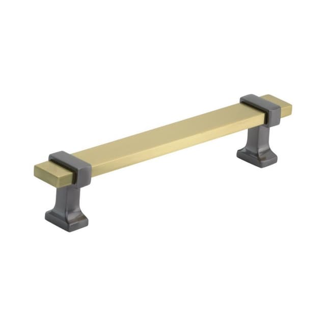 Amerock Overton Series 5-1/16 in (128 mm) Center to Center Brushed Gold/Black Chrome Pull, -BP36682BGLBCR