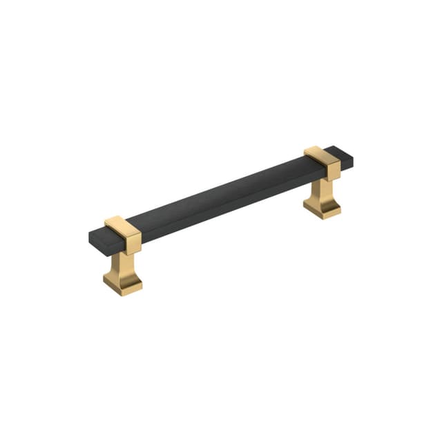 Amerock Overton Series 3-3/4 in (95 mm) Center to Center Matte Black/Golden Champagne Pull, BP36682BMBCZ