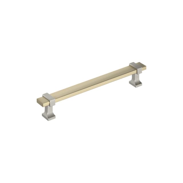 Amerock Overton Series 6-5/16 in (160 mm) Center to Center Golden Champagne/Satin Nickel Pull, BP36683BBZG10