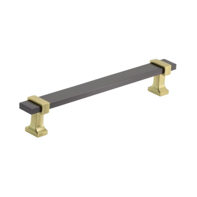 Amerock Overton Series 6-5/16 in (160 mm) Center to Center Black Chrome/Brushed Gold Pull, -BP36683BCRBGL