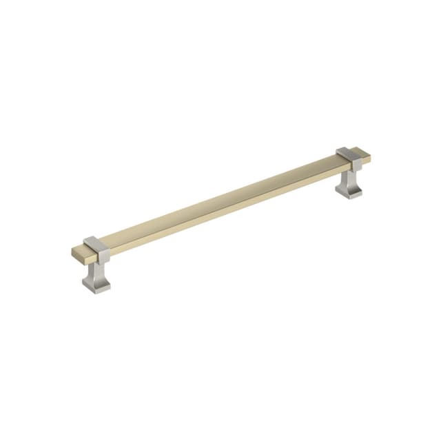 Amerock Overton Series 8-13/16 in (224 mm) Center to Center Golden Champagne/Satin Nickel Pull, BP36684BBZG10