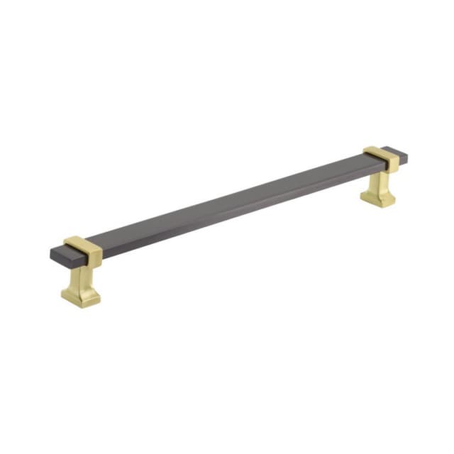 Amerock Overton Series 8-13/16 in (224 mm) Center to Center Black Chrome/Brushed Gold Pull, -BP36684BCRBGL