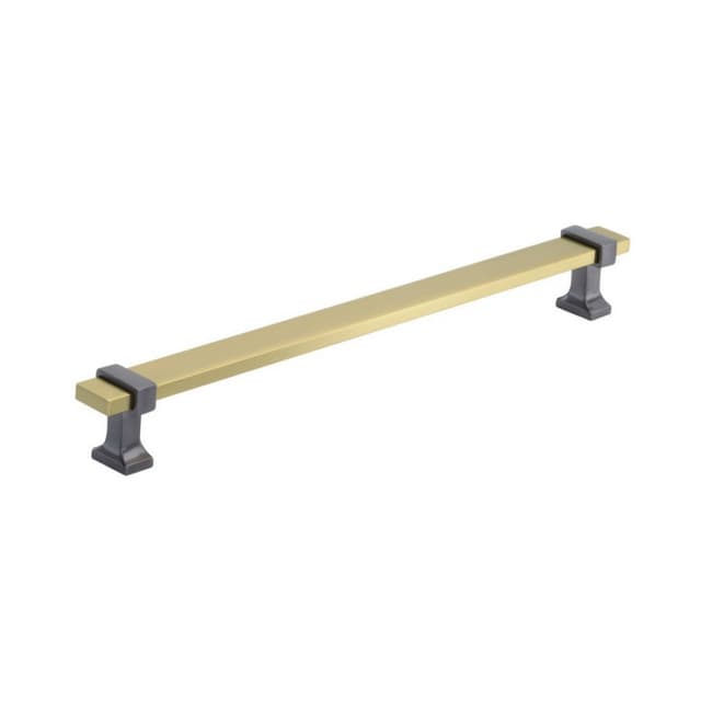 Amerock Overton Series 8-13/16 in (224 mm) Center to Center Brushed Gold/Black Chrome Pull, -BP36684BGLBCR