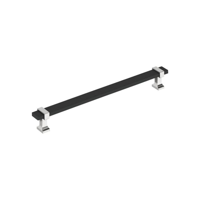 Amerock Overton Series 8-13/16 in (224 mm) Center to Center Matte Black/Polished Chrome Pull, BP36684BMB26