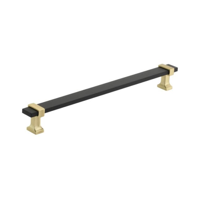 Amerock Overton Series 8-13/16 in (224 mm) Center to Center Brushed Matte Black/Brushed Gold Pull, -BP36684BMBBGL