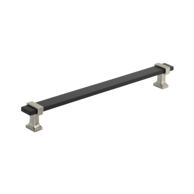 Amerock Overton Series 8-13/16 in (224 mm) Center to Center Brushed Matte Black/Satin Nickel Pull, -BP36684BMBG10