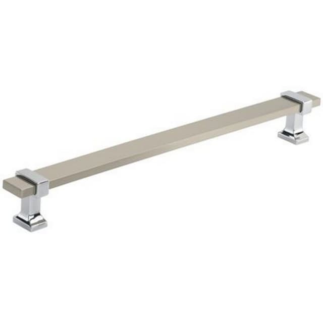 Amerock Overton Series 8-13/16 in (224 mm) Center to Center Satin Nickel/Polished Chrome Pull, -BP36684G1026