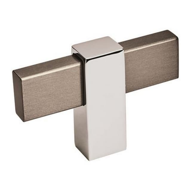 Amerock Mulino Series Black Brushed Nickel/Polished Chrome 2-3/8 in (60 mm) L x 1/2 in (13 mm) W Knob, -BP36720BBN26