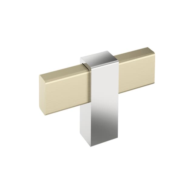 Amerock Mulino Series Golden Champagne/Polished Chrome 2-3/8 in (60 mm) L x 1/2 in (13 mm) W Knob, BP36720BBZ26