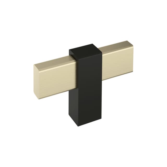 Amerock Mulino Series Golden Champagne/Matte Black 2-3/8 in (60 mm) L x 1/2 in (13 mm) W Knob, BP36720BBZMB
