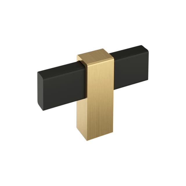Amerock Mulino Series Matte Black/Champagne Bronze 2-3/8 in (60 mm) L x 1/2 in (13 mm) W Knob, BP36720MBCZ