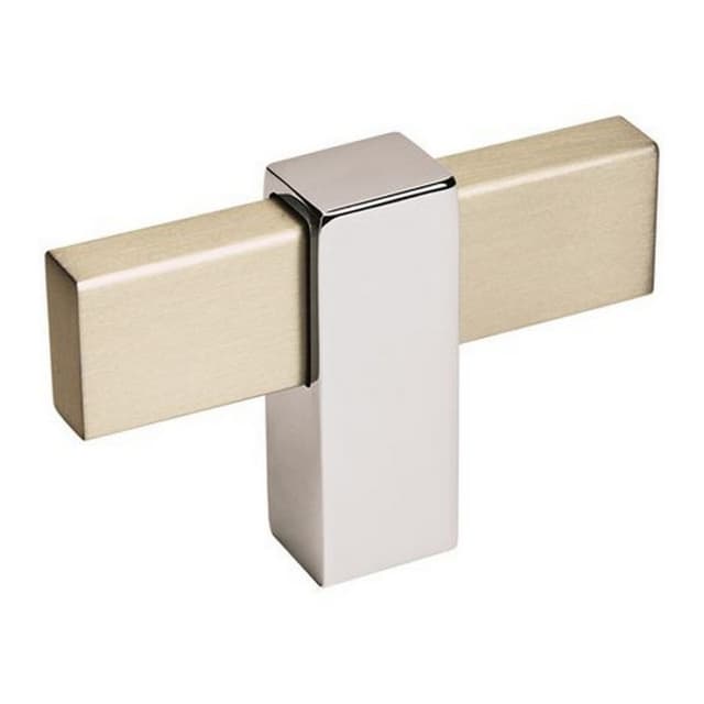 Amerock Mulino Series Silver Champagne/Polished Chrome 2-3/8 in (60 mm) L x 1/2 in (13 mm) W Knob, -BP36720SC26