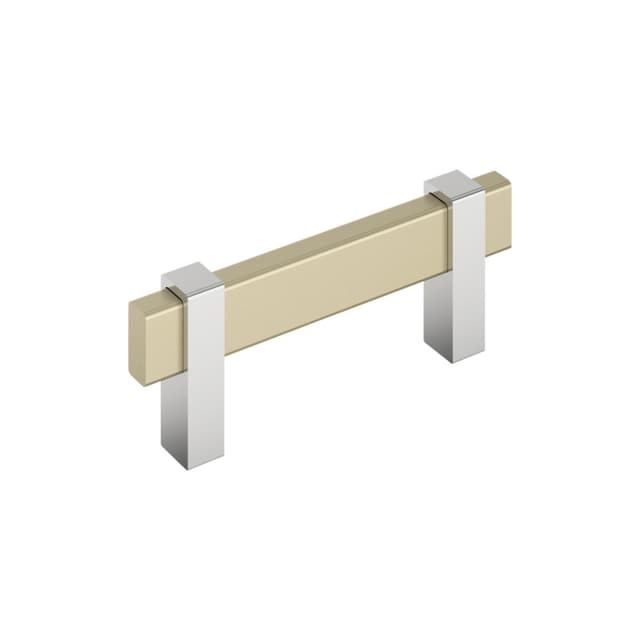 Amerock Mulino Series 3 in (76 mm) Center to Center Golden Champagne/Polished Chrome Pull, BP36722BBZ26
