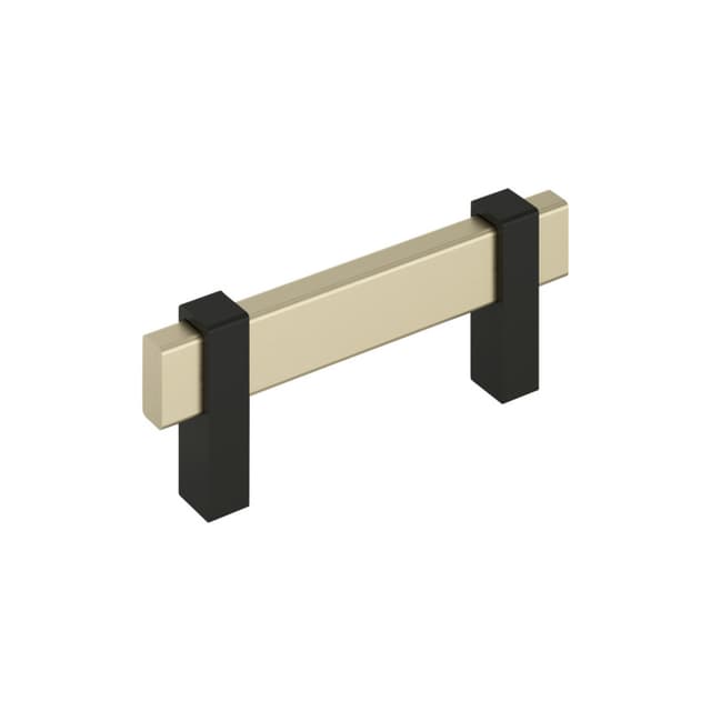 Amerock Mulino Series 3 in (76 mm) Center to Center Golden Champagne/Matte Black Pull, BP36722BBZMB
