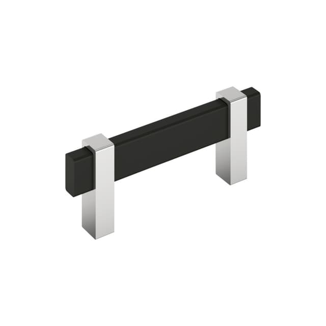 Amerock Mulino Series 3 in (76 mm) Center to Center Matte Black/Polished Chrome Pull, BP36722MB26