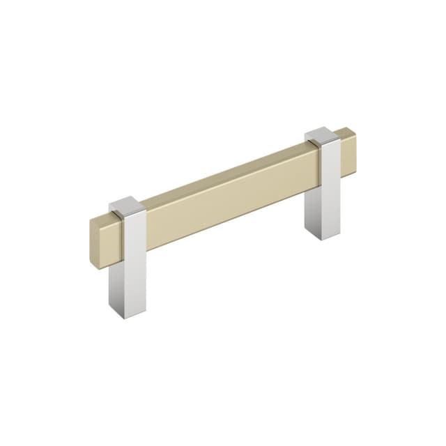 Amerock Mulino Series 3-3/4 in (95 mm) Center to Center Golden Champagne/Polished Chrome Pull, BP36723BBZ26