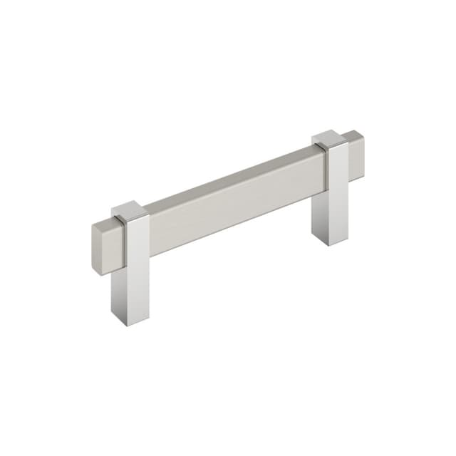 Amerock Mulino Series 3-3/4 in (95 mm) Center to Center Satin Nickel/Polished Chrome Pull, BP36723G1026