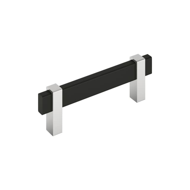 Amerock Mulino Series 3-3/4 in (95 mm) Center to Center Matte Black/Polished Chrome Pull, BP36723MB26