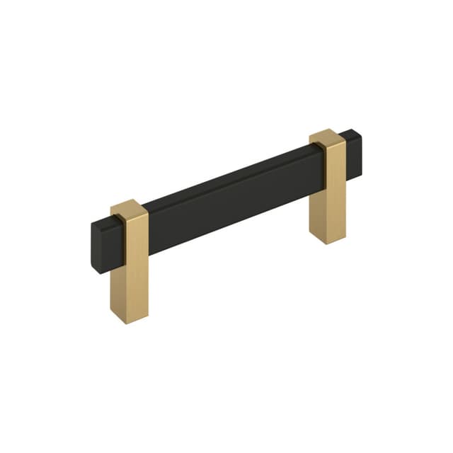 Amerock Mulino Series 3-3/4 in (95 mm) Center to Center Matte Black/Golden Champagne Pull, BP36723MBCZ