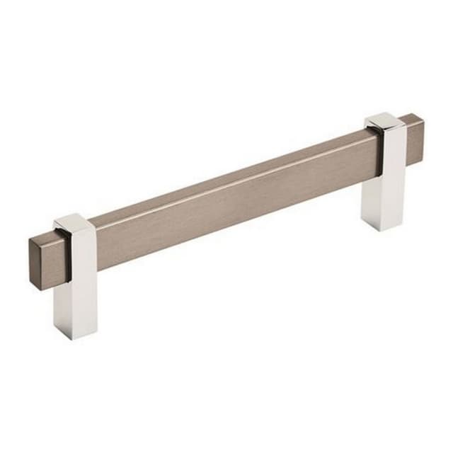 Amerock Mulino Series 5-1/16 in (128 mm) Center to Center Black Brushed Nickel/Polished Chrome Pull, -BP36724BBN26