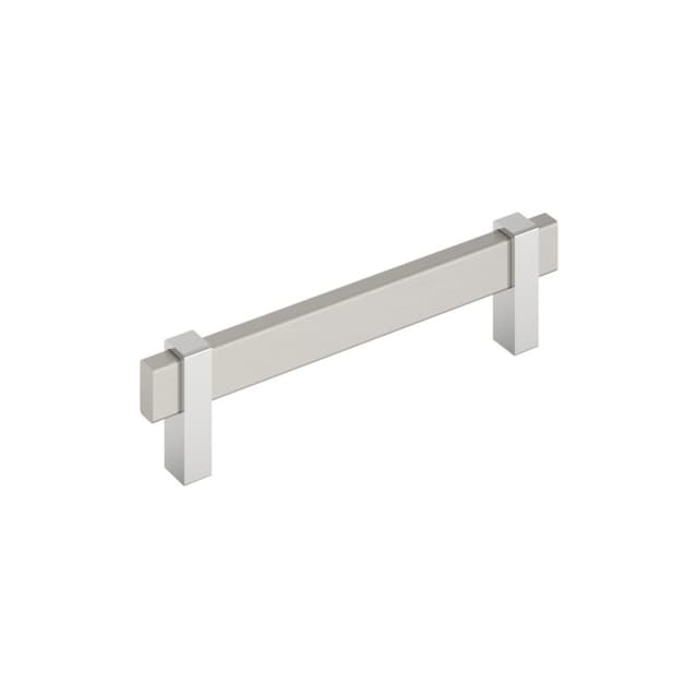 Amerock Mulino Series 5-1/16 in (128 mm) Center to Center Satin Nickel/Polished Chrome Pull, BP36724G1026