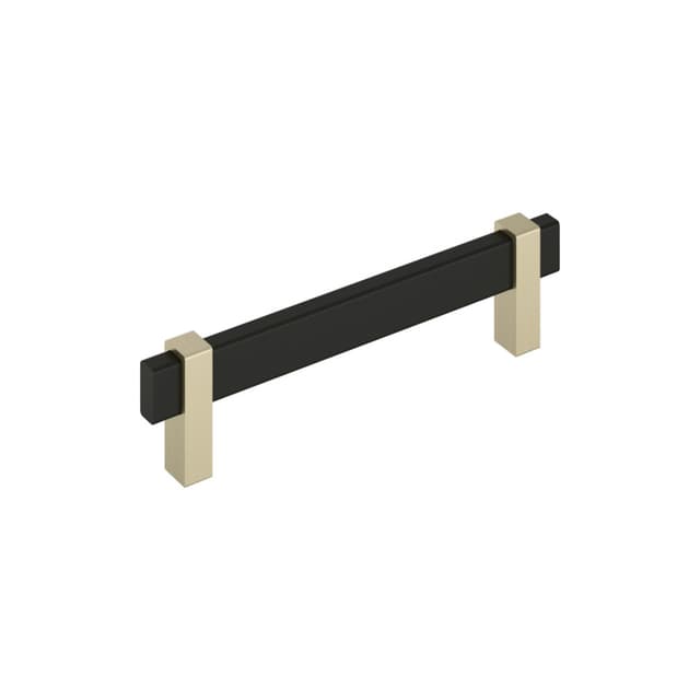 Amerock Mulino Series 5-1/16 in (128 mm) Center to Center Matte Black/Golden Champagne Pull, BP36724MBBBZ