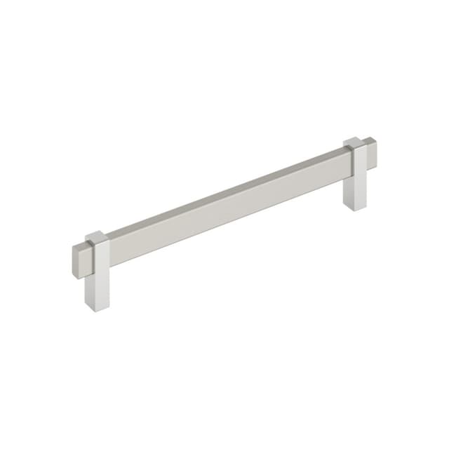 Amerock Mulino Series 7-9/16 in (192 mm) Center to Center Satin Nickel/Polished Chrome Pull, BP36725G1026