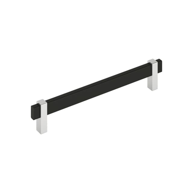 Amerock Mulino Series 7-9/16 in (192 mm) Center to Center Matte Black/Polished Chrome Pull, BP36725MB26