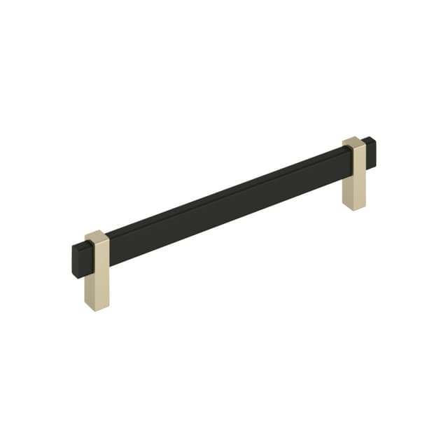 Amerock Mulino Series 7-9/16 in (192 mm) Center to Center Matte Black/Golden Champagne Pull, BP36725MBBBZ