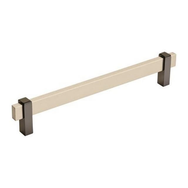 Amerock Mulino Series 7-9/16 in (192 mm) Center to Center Silver Champagne/Black Nickel Pull, -BP36725SCBN