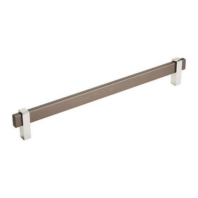 Amerock Mulino Series 10-1/16 in (256 mm) Center to Center Black Brushed Nickel/Polished Chrome Pull, -BP36726BBN26