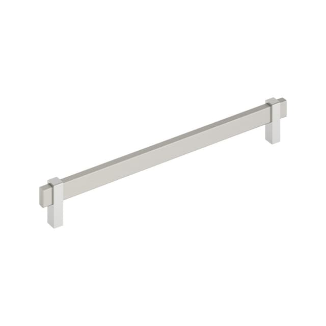 Amerock Mulino Series 10-1/16 in (256 mm) Center to Center Satin Nickel/Polished Chrome Pull, BP36726G1026