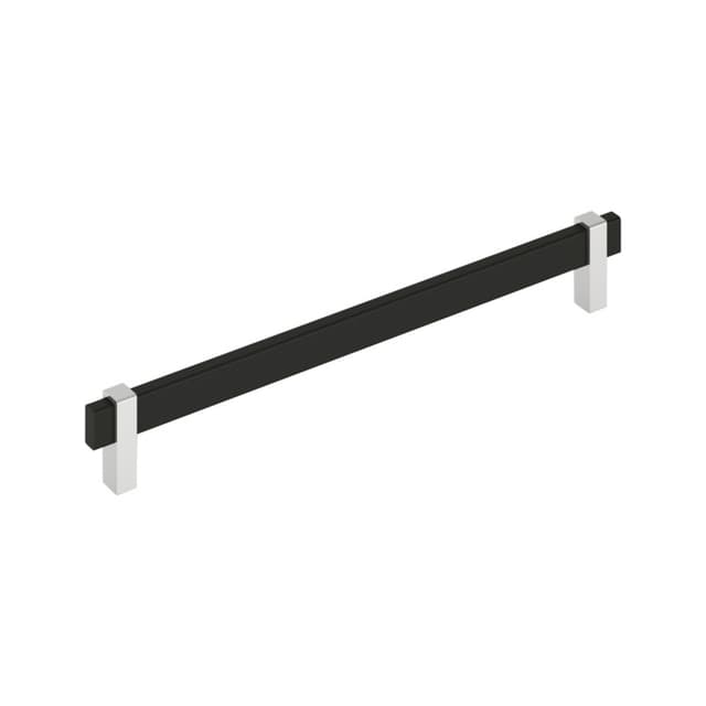 Amerock Mulino Series 10-1/16 in (256 mm) Center to Center Matte Black/Polished Chrome Pull, BP36726MB26