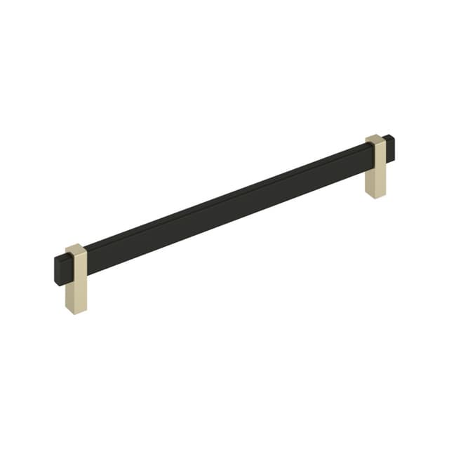 Amerock Mulino Series 10-1/16 in (256 mm) Center to Center Matte Black/Golden Champagne Pull, BP36726MBBBZ