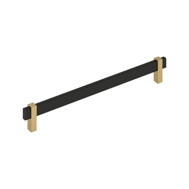 Amerock Mulino Series 10-1/16 in (256 mm) Center to Center Matte Black/Golden Champagne Pull, BP36726MBCZ