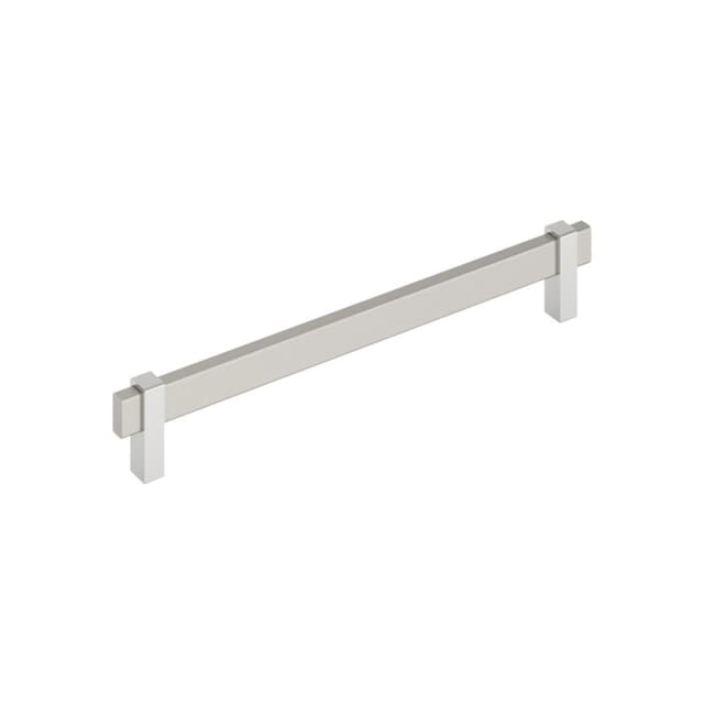 Amerock Mulino Series 8-13/16 in (224 mm) Center to Center Satin Nickel/Polished Chrome Pull, BP36728G1026