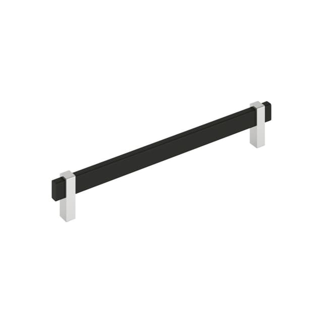 Amerock Mulino Series 8-13/16 in (224 mm) Center to Center Matte Black/Polished Chrome Pull, BP36728MB26