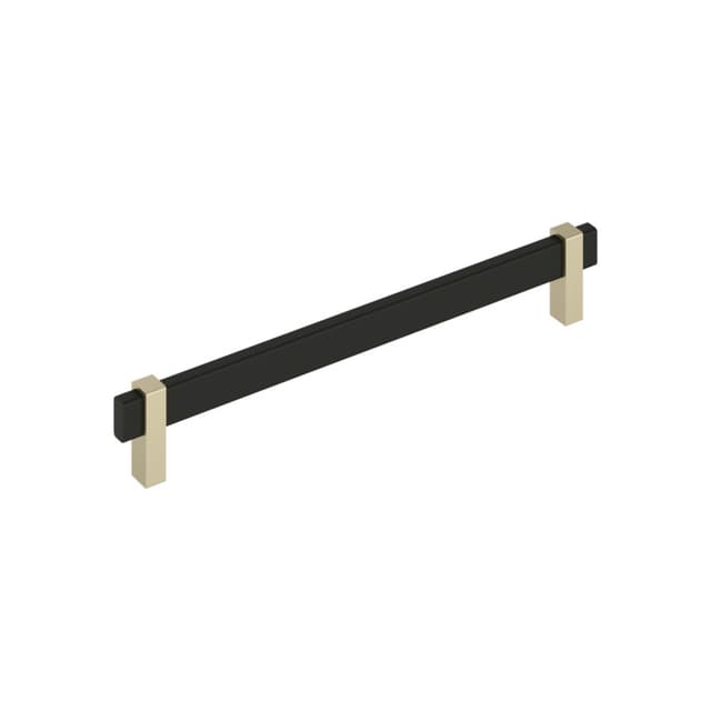 Amerock Mulino Series 8-13/16 in (224 mm) Center to Center Matte Black/Golden Champagne Pull, BP36728MBBBZ