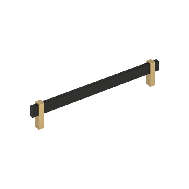 Amerock Mulino Series 8-13/16 in (224 mm) Center to Center Matte Black/Golden Champagne Pull, BP36728MBCZ