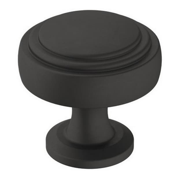Amerock Winsome Series Matte Black 1-1/4 in (32 mm) Diameter Knob, - BP36765FB
