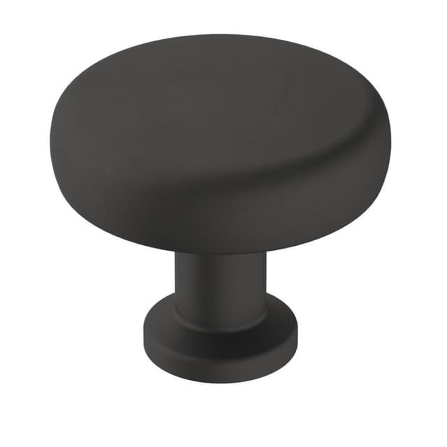 Amerock Factor Series Matte Black 1-1/4 in (32 mm) Diameter Knob, - BP36780FB