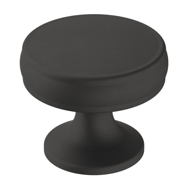 Amerock Renown Series Matte Black 1-1/4 in (32 mm) Diameter Knob, - BP36793FB