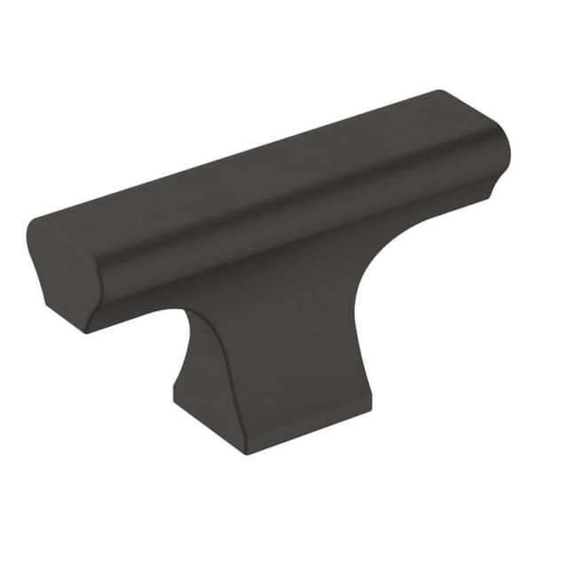 Amerock Status Series Matte Black 2 in (51 mm) L x 9/16 in (14 mm) W Knob, -BP36836FB