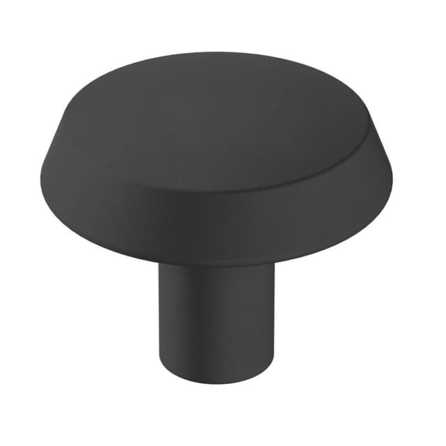 Amerock Premise Series Matte Black 1-1/4 in (32 mm) Diameter Knob, - BP36843FB