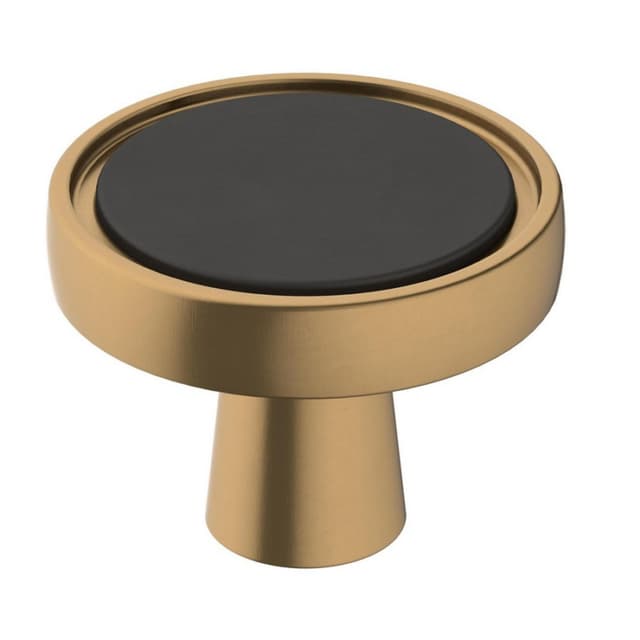 Amerock Mergence Series Matte Black/Champagne Bronze 1-3/8 in (35 mm) Diameter Knob, - BP36857FBCZ