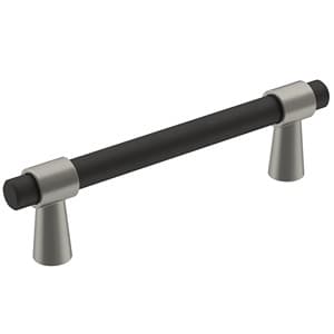Amerock Mergence Series 3-3/4 in (96 mm) Center to Center Matte Black/Satin Nickel Pull, -BP36858FBG10